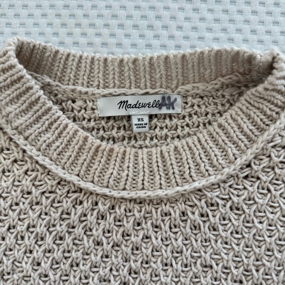 Sold 🤍Madewell French quarter pullover seed stitch sweater in oatmeal beige xs - Picture 4 of 10